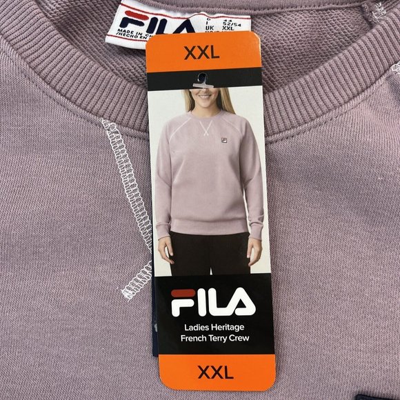 FILA Womens French Terry Long Sleeve Crew Neck Sweatshirt XXL Purple NWT - Picture 12 of 13